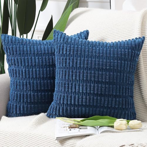 Chunky Knit Pillow Covers for Couch, Textured Cushion Cases for Sofa and Bed, Decorative Pillow Covers - color: Blue Corn Kernels Pillowcase