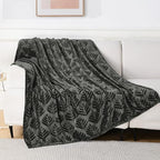 Exclusivo Mezcla Fleece Throw Blanket for Couch, Super Soft and Cozy Blankets All Season Use, Leaves Pattern, Plush Fuzzy Lightweight, Dark Grey, 50x60 Inch - color: Dark Green, size: Throw(50"x60")