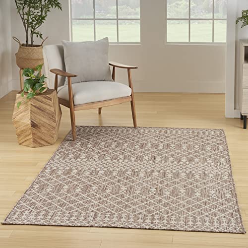 Nourison Home Positano Beige 7' x 10' Area Rug - Easy Clean, Non Shedding, Bed Room, Living Room, Dining Room, Kitchen (7' x 10') - color: Beige, size: 7' x 10' (Rectangular)