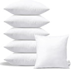 OTOSTAR Pack of 6 Throw Pillow Inserts, 18 x 18 Square Cushion Inner Soft Fluffy Plump Stuffer Cushion Pads White Decorative Pillow Inserts