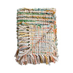 Creative Co-Op Woven Acrylic Bouclé Throw Blanket with Fringe, Multicolor