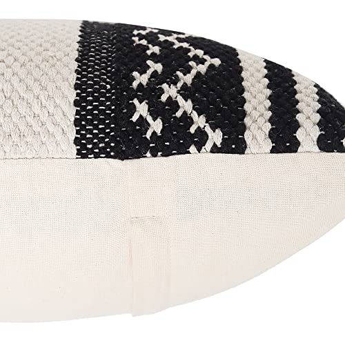 · REDEARTH · Handmade Boho Throw Pillow Covers - Bohemian Chic Farmhouse Style Accent Woven Indoor & Covered Patio Pillow Cushion Cases for Couch, Bed, Chair, Sofa, Bench – Set of 2 (18"x18", Natural) - color: Ziggurat Obsession Natural, size: 18" x 18" (