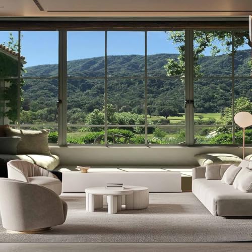 FENDROM Green Forest Natural Tapestry Landscape Window Scenery Wall Aesthetic Tapestry for Bedroom Flannel Beach Blanket Living Dinning Room College Dorm Wall Hanging - color: Jungle, size: 79"L x 59"W
