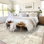 Capslpad 8x10 Abstract Area Rug, Non-Slip Washable Foldable Rug, Low Pile Ultra Soft Non-Shedding, Modern Beige Stain Resistant Large Rug for Living Room, Bedroom, Office, Dining, Room - color: Beige, size: 8' x 10' (Rectangular)