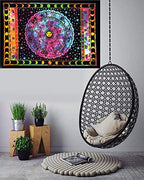 ANJANIYA Sun Moon Star Zodiac Goodluck Tarot Card Bohemian Room Dorm Decor Hippie Indian Boho Tapestry Psychedelic Mandala Wall Hanging Art Cotton Tapestries (Multi, 30"X40")