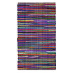 SAFAVIEH Rag Rug Collection Accent Rug - 3' x 5', Purple & Multi, Handmade Boho Stripe Cotton, Ideal for High Traffic Areas in Entryway, Living Room, Bedroom (RAR240C)