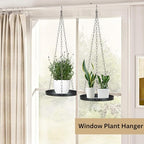 Shinehola 2 Pack Hanging Planters for Indoor Outdoor Plants 9", Plant Hanger Indoor | Metal Hanging Plant Holder, Hanging Planter Shelf, No Plant/Pot Included - size: 1-Tier