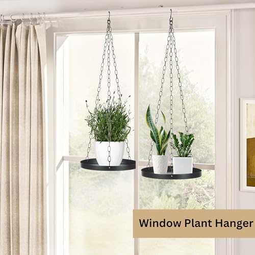 Shinehola 2 Pack Hanging Planters for Indoor Outdoor Plants 9", Plant Hanger Indoor | Metal Hanging Plant Holder, Hanging Planter Shelf, No Plant/Pot Included - size: 1-Tier