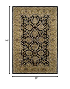 SAFAVIEH Classic Collection 5' x 8' Black / Gold CL252A Handmade Traditional Oriental Premium Wool Area Rug - size: 5' x 8' (Rectangular)