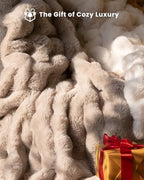 Ultra Soft Cozy Faux Fur Throw Blanket, Fuzzy Plush Thick Bubble Blanket, Oversize Luxury Fluffy Blanket for Couch, Bed, and Living Room, 60x80 Inches, Light Brown - color: Bubble Light Brown, size: Twin