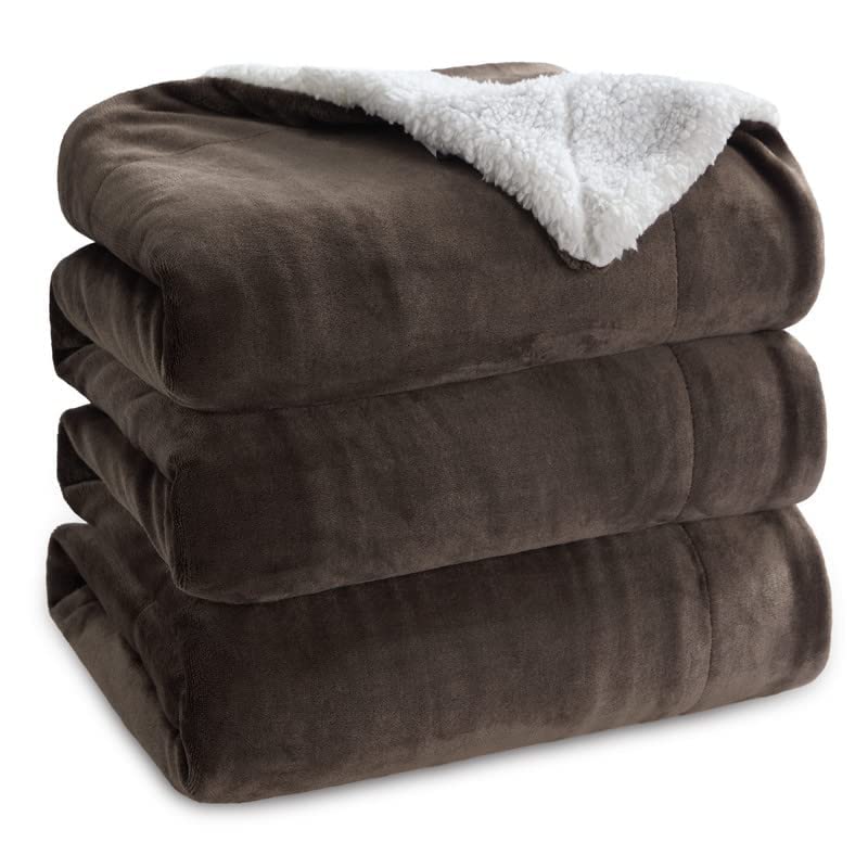 Bedsure GentleSoft Sherpa Fleece Throw Blanket for Couch, Non-Heated, Thick and Warm Throw for Women and Men, Soft Fuzzy Plush Blanket for Winter, Brown, 50x60 Inches - color: 05 - Brown, size: Throw (50" X 60")