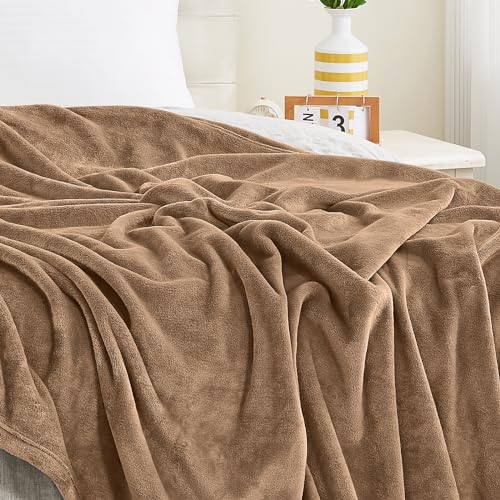 KMUSET Brown Throw Blanket Twin Size - Warm Cozy Soft Lightweight Blankets All Seasons Suitable 60 x 80 inches - color: Brown, size: Twin(60"x80")