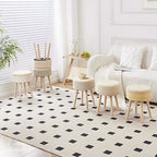 Cpintltr Round Ottoman Footstool Natural Seagrass Foot Stool Pouf Ottomans with Solid Wood Legs Hand Weave Hyacinth Footrest Step Stool for Living Room Balcony Garden Natural & Beige - color: Beige