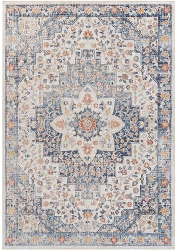 Oriental Distressed Beige Blue 2x3 Boho Rug for Living Room Bedroom Diningroom Playroom Large Washabel Area Rugs Rustic Non Slip Thin Office Kitchen Indoor Outdoor Carpet Mat - color: E, size: 2x3ft