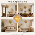 5-Tiered Boho Chandelier with Metal and Fringe,3 Lights Fringe Pendant Light Fixture,Tassle Chandelier for entryway,Dining Room,Baby Nursery,Gold - color: 5-Tiered-Gold