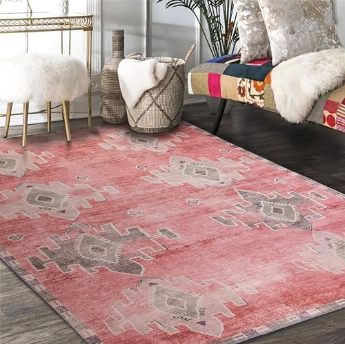 Turkish Rug. Washable Vintage Oriental Antique Inspired Traditional Doormat Small Modern Area Rugs Luxury Entryway Entry Bedroom Bathroom Kitchen (379PP, 2' x 3') - color: 379pp, size: 2' x 3' (Rectangular)