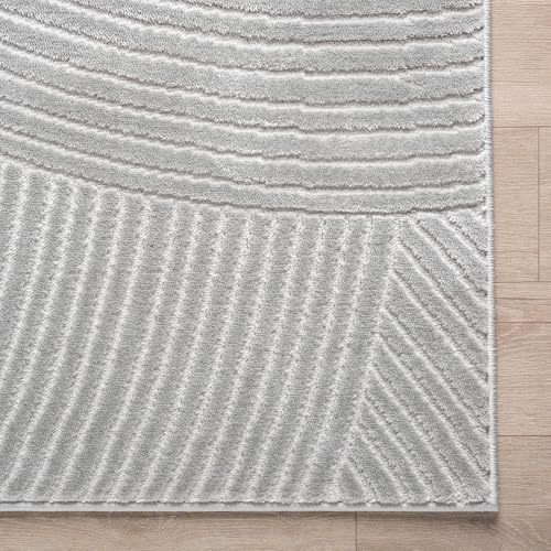 Abani Grey Area Rug for Living Room, Bedroom - Zen Reiki Pattern- 6' x 9' -Durable & Easy to Clean - color: Grey, size: 6' x 9' (Rectangular)