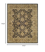 SAFAVIEH Classic Collection 7'6" x 9'6" Black / Gold CL252A Handmade Traditional Oriental Premium Wool Area Rug - size: 7'6" x 9'6" (Rectangular)