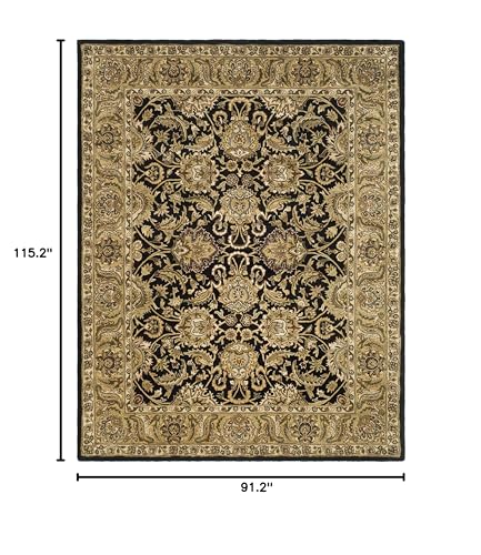 SAFAVIEH Classic Collection 7'6" x 9'6" Black / Gold CL252A Handmade Traditional Oriental Premium Wool Area Rug - size: 7'6" x 9'6" (Rectangular)