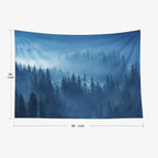 EMMTEEY Misty Forest Tapestry Mystical Mountain Pine Forest in Fog Tapestries Wall Hangings Bathroom Wall Tapestry 60X50 Inches Present for Families