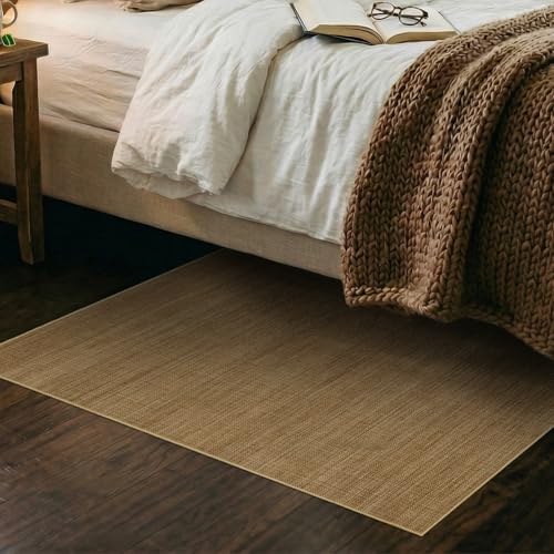 Jute 2x3 Entryway Area Rugs: Washable Non Slip Throw Rugs with Rubber Backing Pet-Friendly Easy Care Small Rugs Stain Resistant Carpet for Kitchen Dining Room Laundry Porch Doorway Natural Brown - color: Natural Brown, size: 2' x 3' (Rectangular)