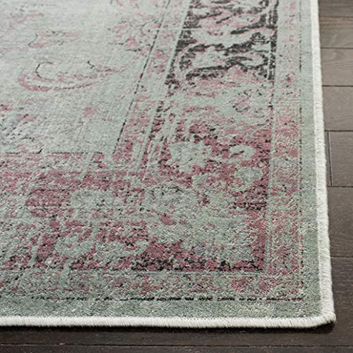 SAFAVIEH Vintage Collection Accent Rug - 2' x 3', Spruce & Ivory, Oriental Distressed Viscose Design, Ideal for High Traffic Areas in Entryway, Living Room, Bedroom (VTG117-2111) - color: Spruce/Ivory, size: 2' x 3' (Rectangular)