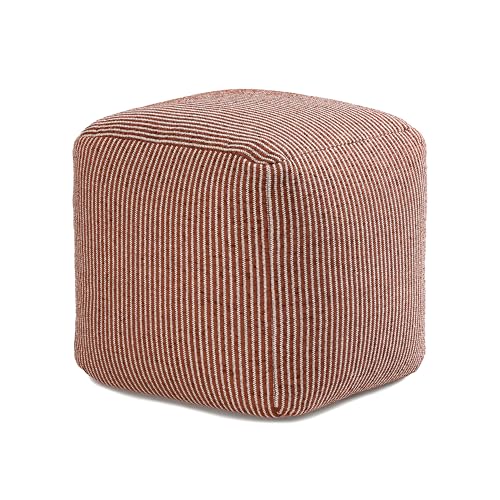 Anji Mountain Pouf Ottoman Foot Rest, Handmade Ottoman Pouf, Comfortable Foot Stool, Decorative Floor Seating for Living Room Decor, Bedroom & Home Décor Accent - Teak - color: Teak