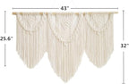 guzhiou large macrame wall hanging - Boho Tapestry Macrame Wall Decor Art- Chic Bohemian Handmade Woven Tapestry Home Decoration for Bedroom Living Room Apartment Wedding Party - 43"x32" (Beige-Leaf)