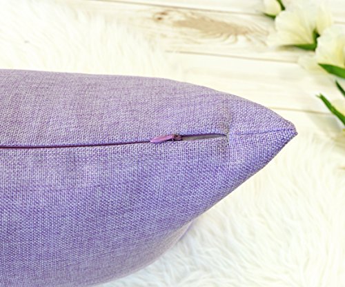 Aiking Home Woven Fine Faux Linen Throw Pillow Cover, Size 18"x18", Lavender - color: Lavender, size: 18" x 18" (Pack of 1)