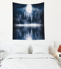 EMMTEEY Misty Forest Wall Art - Dark Forest, Moonlit Shadows, 50X60