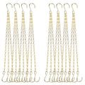 PINGEUI 8 Pack Gold Hanging Baskets Chains, 16 Inch Heavy Duty Metal Hanging Basket Chain Decorative Chains with S Hook, Plant Hanger Indoor Outdoor Replacement Hanging Chains