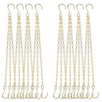 PINGEUI 8 Pack Gold Hanging Baskets Chains, 16 Inch Heavy Duty Metal Hanging Basket Chain Decorative Chains with S Hook, Plant Hanger Indoor Outdoor Replacement Hanging Chains