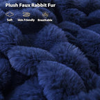 LIFEREVO Fluffy Faux Rabbit Fur Body Pillow Cover, Luxury Bubble Waffle Shaggy Plush Bed Pillowcase with Zipper Closure, Royal Long 20"x54" Fuzzy Furry Pillow Case for Adults Kids Girls, Navy Blue - color: Navy Blue