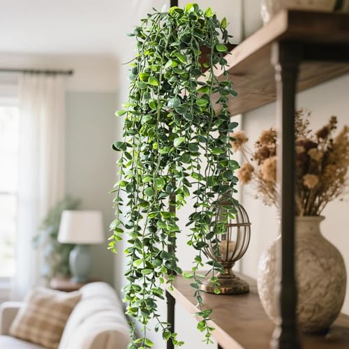 Artificial Hanging Plant 2 Pcs Faux Plant Ivy Vine Faux Eucalyptus Vines Fake Potted Greenery for Wall Living Room Home Shelf Office Bathroom Outdoor Indoor Decor (Type 7) - color: Type 7
