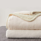 Longhui bedding Cream Acrylic Cable Knit Sherpa Throw Blanket - Thick, Soft, Big, Cozy Knitted Fleece Blankets for Couch, Sofa, Bed - Large 60 x 80 Inches Beige Coverlet All Season - color: Cream, size: 60"x80", Oversize
