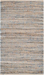 SAFAVIEH Cape Cod Collection Accent Rug - 4' x 6', Natural & Blue, Handmade Flat Weave Coastal Braided Jute, Ideal for High Traffic Areas in Entryway, Living Room, Bedroom (CAP352A) - size: 4' x 6' (Rectangular)