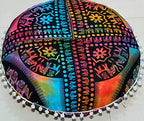 ICC Large Boho Ottoman Cover Pillowcase for Couch Floor Pillows & Cushion Covers Decorative Bohemian Hippie Mandala Pouf Pillow Cover Seating Meditation Cushion Cover (UP hathi, 32" Round) - size: 32" x 32" (Pack of 1), style: UP hathi