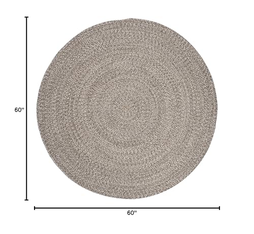 SAFAVIEH Braided Collection Area Rug - 5' Round, Ivory & Beige, Handmade Woven Cotton, Boho Reversible Style, Ideal for Living Room, Bedroom, Dining Space (BRD256B) - color: Ivory/Beige, size: 5' (Round)