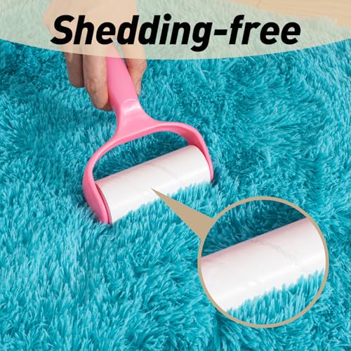 Mugorn 2x3 Rugs for Bedroom, Fluffy Area Rugs for Living Room, Soft Shag Kids Rug Small Carpet with 4 Non-Slip Rug Pads (Turquoise Blue, 2ft x 3ft) - color: Turquoise Blue, size: 2ft X 3ft