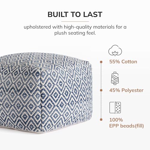 Anji Mountain Pouf Ottoman Foot Rest, Handmade Ottoman Pouf, Comfortable Foot Stool, Decorative Floor Seating for Living Room Decor, Bedroom & Home Décor Accent - Nightlife - color: Nightlife