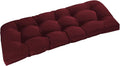 downluxe Outdoor Bench Cushion for Patio Furniture, Water Resistant Tufted Overstuffed Porch Swing Cushions, Thick Outdoor Loveseat Cushions, 44" X 19" X 5", Burgundy, Set of 1