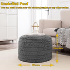 Asuprui 20x14 Inch Unstuffed Ottoman Pouf Cover – Lightweight Foot Rest, Floor Bean Bag Chair, Storage Pouf for Living Room, Bedroom & Balcony (Filler Not Included) (Gray) - color: Grey
