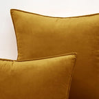 MIULEE Mustard Yellow Velvet Throw Pillow Covers 20x20 Soft Decorative Solid Square Cushion Cases Pack of 2 Modern Luxury Home Decor for Couch, Sofa, Bedroom