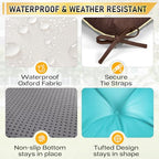 4 Pack 19x19 Inch Shredded Foam Chair Cushions with Straps - All-Season Seat Pads for Indoor/Outdoor Dining, Office, Patio, Kitchen Chairs (Dark Brown, 19 INCH × 19 INCH) - color: Dark Brown