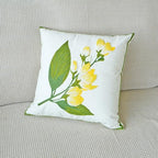 vctops Farmhouse Hibiscus Flowers Cotton Tufted Throw Pillow Cover Spring Floral Embroidery Pillowcase Soft Square Cushion Case for Sofa Couch Bed Chair (Yellow F,18"x18") - color: Yellow F