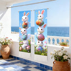 seewan 2 Pack Long Vertical Wall Tapestry, Boho Nature Landscape & Floral Aesthetic Wall Hanging for Bedroom Living Room Home Decor, Long Narrow Art Tapestry with Sunrise Mountain Botanical Designs, 13" × 51" (Cute Bunny Stack, 13"Wx51"H, Unframed) - colo