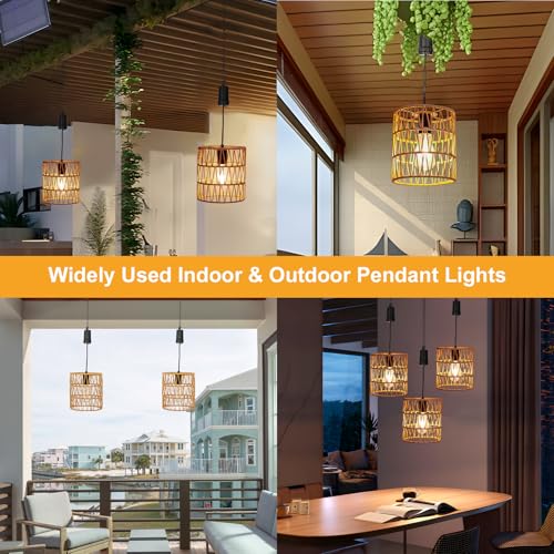 Livinlarge Battery Operated Chandelier,Hanging Rattan Pendant Lights with Timer,Gazebo Lights with Warm White Bulb,4*AA Battery Powered,for Pergola Porch Patio Outdoor Indoor Backyard Decor - style: Battery Hanging Light