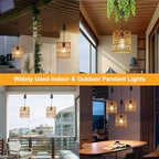 Livinlarge Battery Operated Chandelier,Hanging Rattan Pendant Lights with Timer,Gazebo Lights with Warm White Bulb,4*AA Battery Powered,for Pergola Porch Patio Outdoor Indoor Backyard Decor - style: Battery Hanging Light