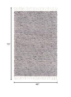 Unique Loom Braided Jute Collection Area Rug - Assam (4' 1" x 6' 1" Rectangle, White Navy) - color: White Navy, size: 4'1" x 6'1" (Rectangular)