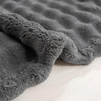 YUSOKI 3D Fleece Bubble Throw Blanket | 380GSM Ultra Soft Fluffy Plush | Non-Shedding Lightweight Cozy Blanket for Couch Sofa Bed | All Season (Grey,50 * 60inches) - color: Grey, size: Throw(50" x60")